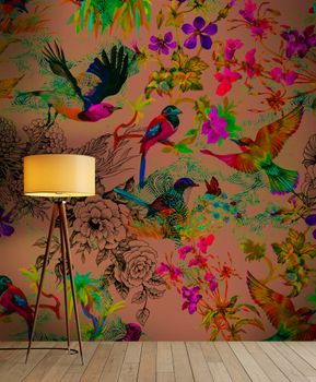 Fototapet funky birds 3 DD110186 Livingwalls Walls by Patel
