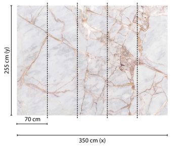 Fototapet Marmor Vit Beige | 3,50 x 2,55 m 