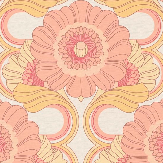 70 tals Tapet Blommor Rosa Aprikos | B395305