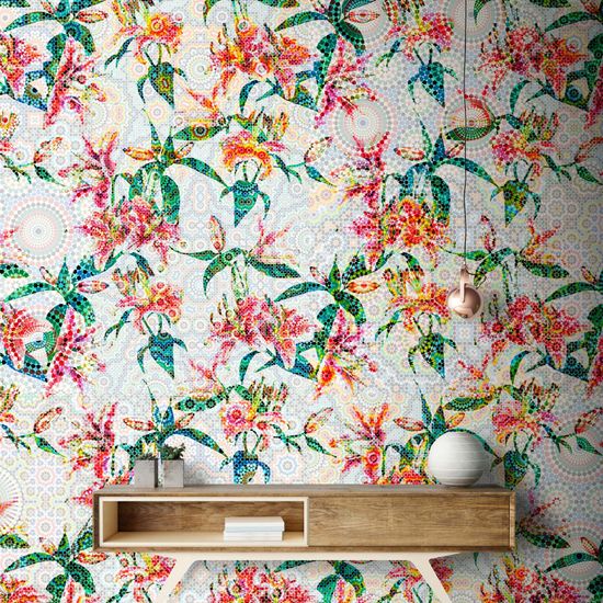 Fototapet mosaic lilies1 DD110211 Livingwalls Walls by Patel